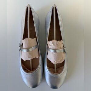 Gianvito Rossi Silver Flats